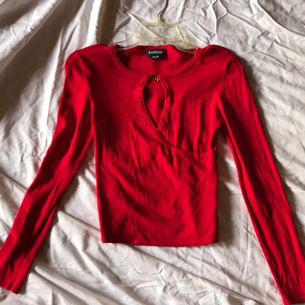 🚦Bebe red knit top
